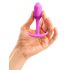 b-vibe Snug Plug 1 - plug anal cu greutate internă (55g) - roz