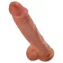 King Cock - dildo realist cu testicule - mare - 25 cm - maro