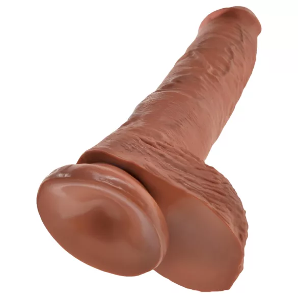 King Cock - dildo realist cu testicule - mare - 25 cm - maro