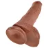 King Cock - dildo realist cu testicule - mare - 25 cm - maro