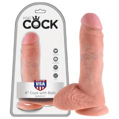 King Cock 8 dildo cu testicule (20 cm) - culoare naturală