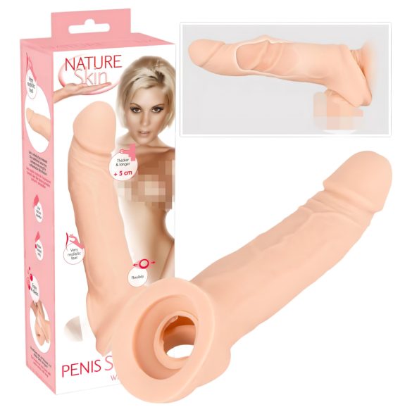 Nature Skin - Prelungitor penis cu inel - silicon realist