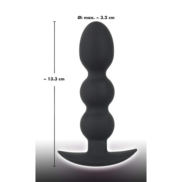 Black Velvets - plug anal cu bilă, greu, 145g - silicon negru