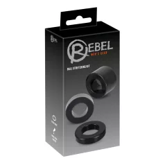   Rebel Ball - inel pentru penis și testicule - set extensie - negru