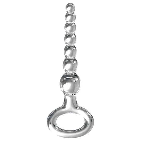 Icicles No. 67 - dildo din sticlă cu bile - transparent