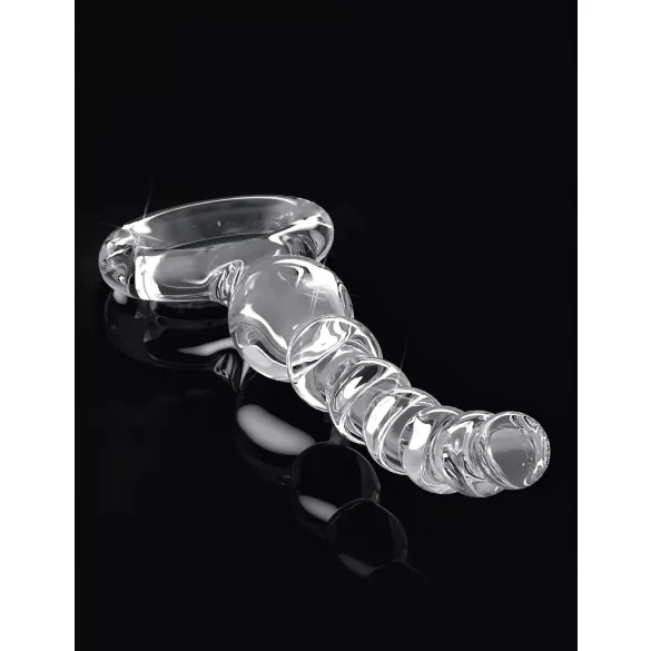 Icicles No. 67 - dildo din sticlă cu bile - transparent