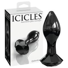 Icicles No. 78 - dop anal din sticlă conică (negru)