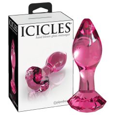 Icicles No. 79 - plug anal din sticlă conică (roz)