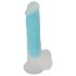 You2Toys Glow in the Dark - dildo cu ventuză, luminos (albastru)
