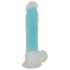 You2Toys Glow in the Dark - dildo cu ventuză, luminos (albastru)