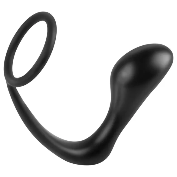analfantasy - dop anal cu inel pentru penis - silicon negru