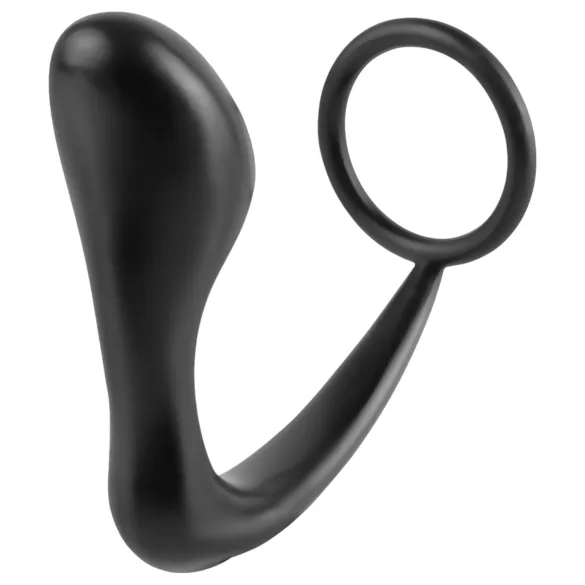 analfantasy - dop anal cu inel pentru penis - silicon negru