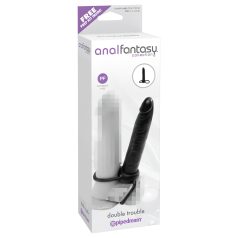 analfantasy Double Trouble - dildo anal cu curea (negru)