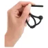 Penisplug - dop uretral cu inel pentru gland - silicon negru, gol pe interior