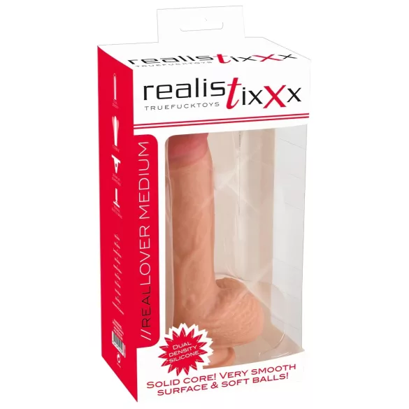 realistixxx - dildo realist cu ventuză (22 cm, culoare naturală)