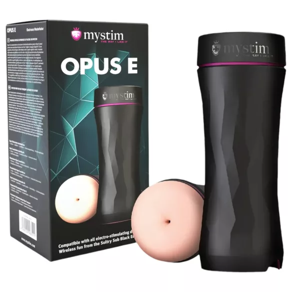 mystim - masturbator anal electro pentru bărbați - silicon natur/negru