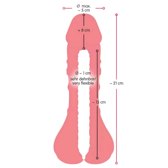 Nature Skin - jucărie 2în1 vagin artificial și prelungitor penis - silicon natur