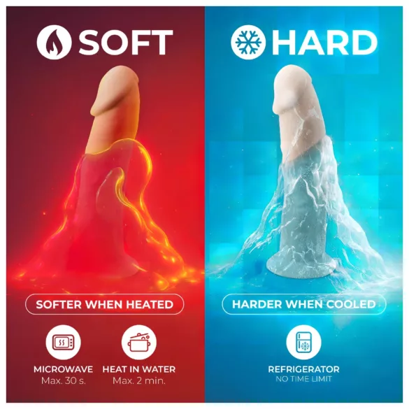 Silexd 7 - dildo cu ventuză - 17,5 cm - culoare naturală
