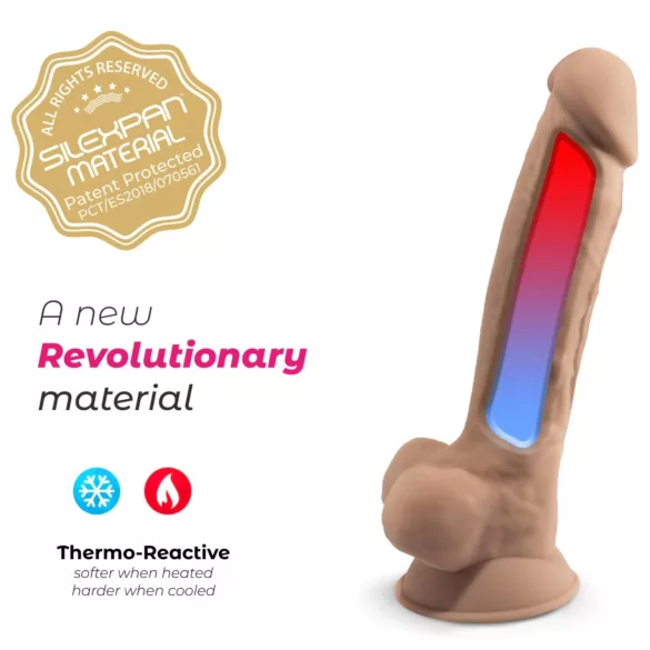 Silexd 7 - dildo cu ventuză - 17,5 cm - culoare naturală