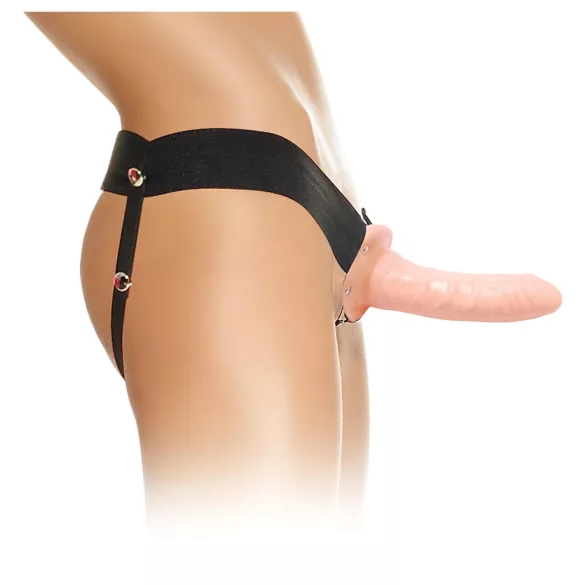 Pipedream - Fetish Strap-On 6 - dildo cu curea, gol pe interior (culoare naturală)