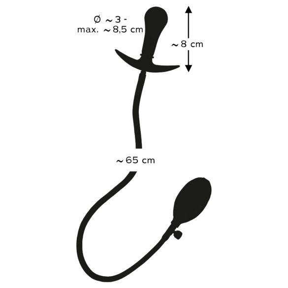 You2Toys - dop anal cu bilă, pompaibil - negru