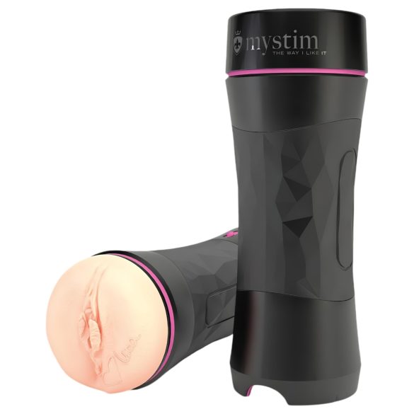 mystim OPUS Mica - masturbator vagin realist - silicon natur-negru