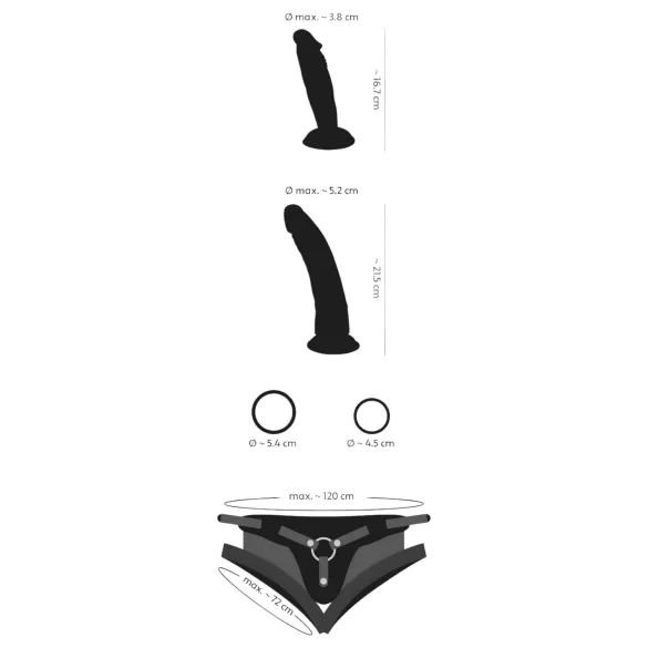 You2Toys - Set strap-on cu dildo dublu - 2 dildouri