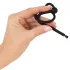 Penisplug - dilator uretral cu inel pentru gland - silicon negru 0,6mm