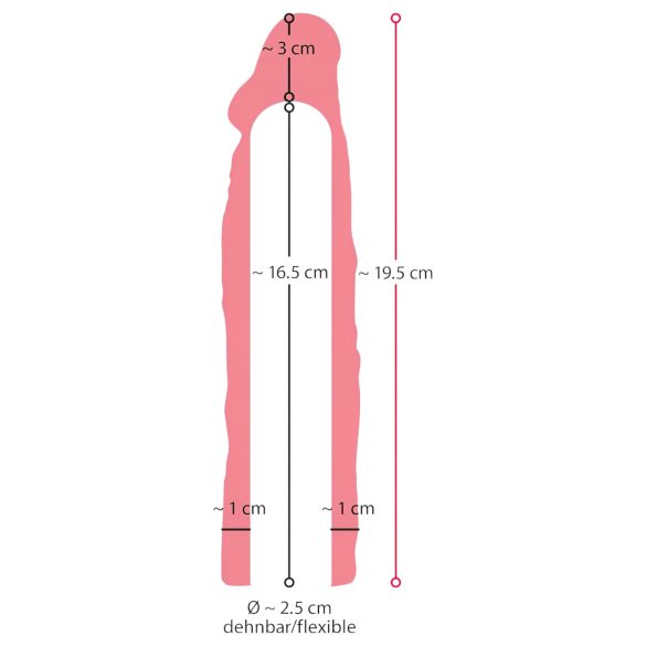 Nature Skin - prelungitor penis - grosime suplimentară - 19,5 cm