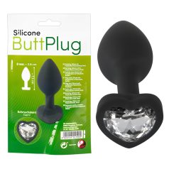 You2Toys Anal Plug - dop anal cu piatră albă (negru)
