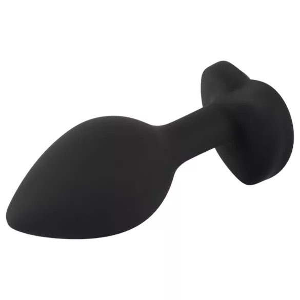 You2Toys - dop anal cu piatră albă - silicon negru