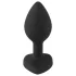 You2Toys - dop anal cu piatră albă - silicon negru