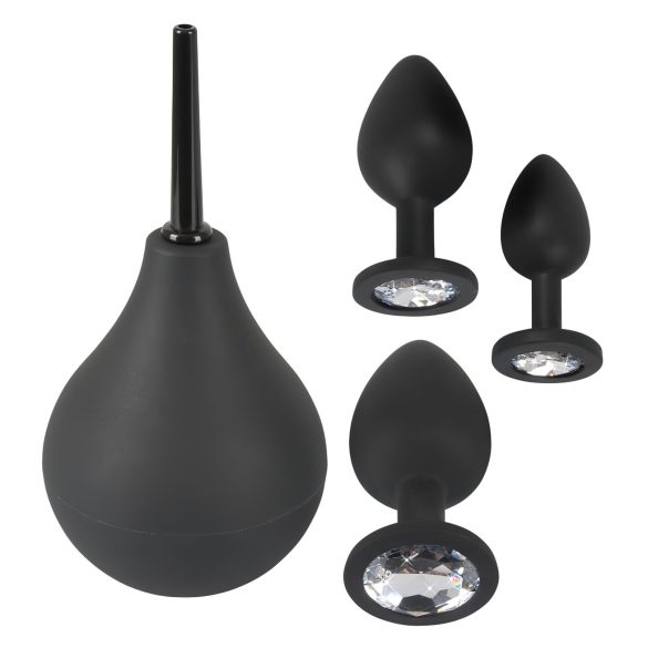 Black Velvets - set plug anal - 4 piese - silicon negru