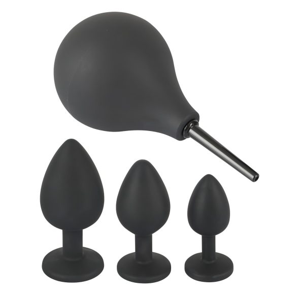 Black Velvets - set plug anal - 4 piese - silicon negru