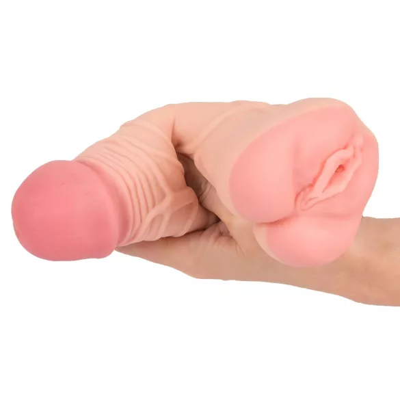 Nature Skin - vagin artificial și husă penis 2în1 - silicon bej