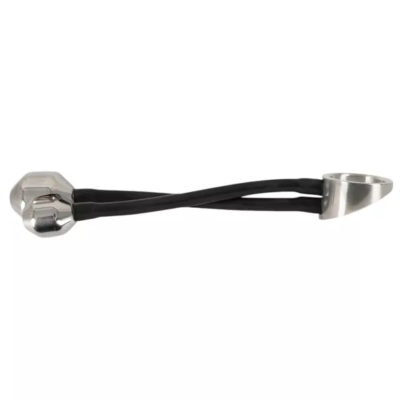 You2Toys - inel penian cu greutate anală - silicon negru