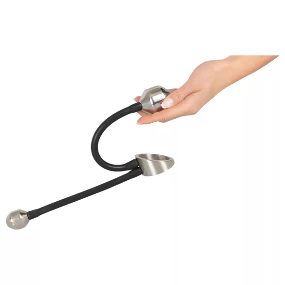 You2Toys - inel penian cu greutate anală - silicon negru