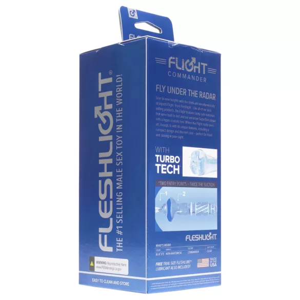 Fleshlight Flight Commander - masturbator cu efect de sucțiune - albastru