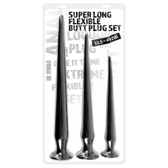 You2Toys - set plug anal extra lung - 3 piese - negru