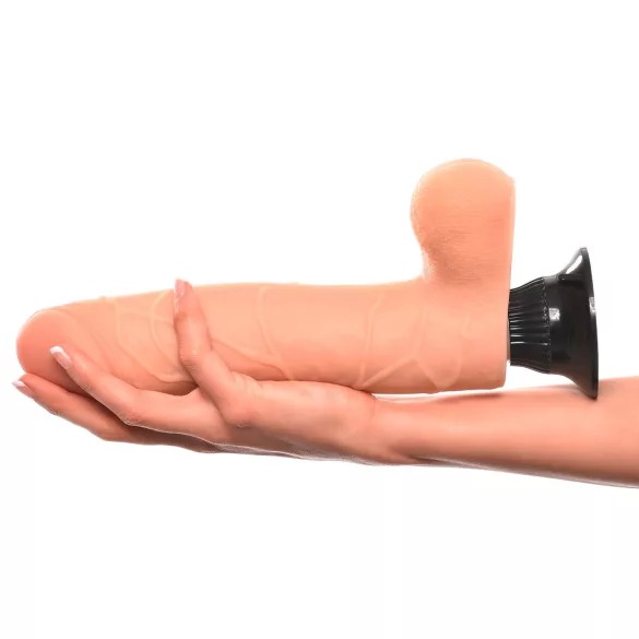 Real Feel Deluxe No.9 - vibrator realist cu testicule - silicon