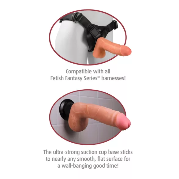 Real Feel Deluxe No.9 - vibrator realist cu testicule - silicon