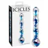 Icicles No. 08 - dildo din sticlă dublu, ondulat - transparent/albastru