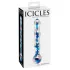 Icicles No. 08 - dildo din sticlă dublu, ondulat - transparent/albastru