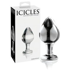 Icicles No. 25 - plug anal conic din sticlă, transparent