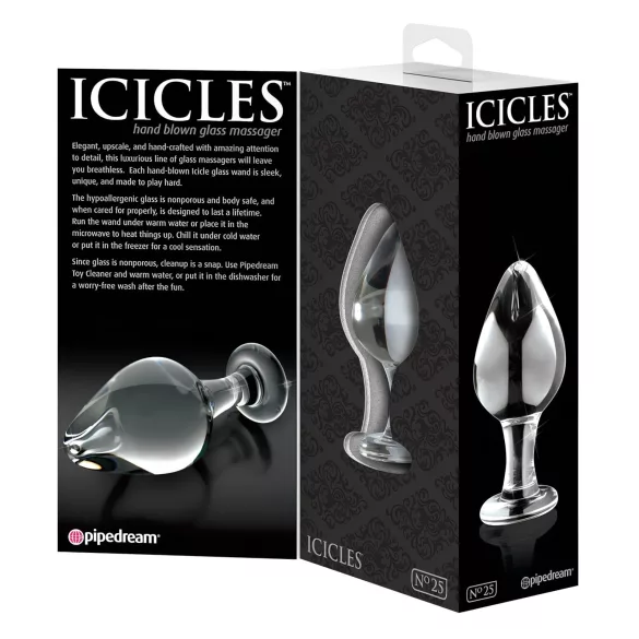 Icicles No. 25 - dop anal conic - sticlă transparentă