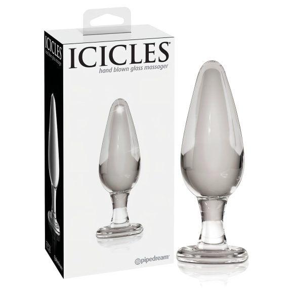 Icicles No. 26 - plug anal din sticlă transparentă, formă conică
