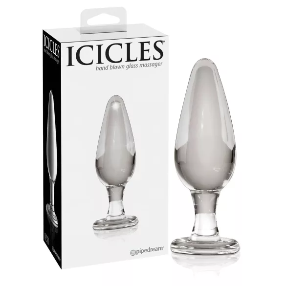 Icicles Nr. 26 - dop anal conic din sticlă (transparent)