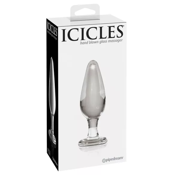 Icicles Nr. 26 - dop anal conic din sticlă (transparent)