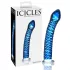 Icicles No. 29 - dildo penis spiralat - sticlă albastră