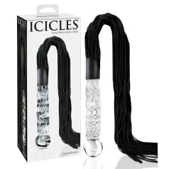   Icicles No. 38 - bici și dildo de sticlă (transparent-negru)